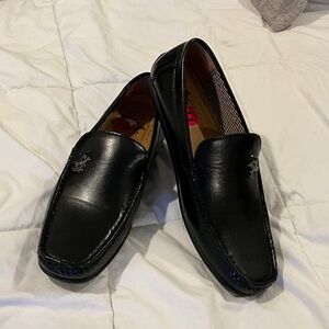 Beverly Hills Polo Club Black Leather Slip-Ons